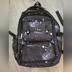 Galaxy Print Black Backpack